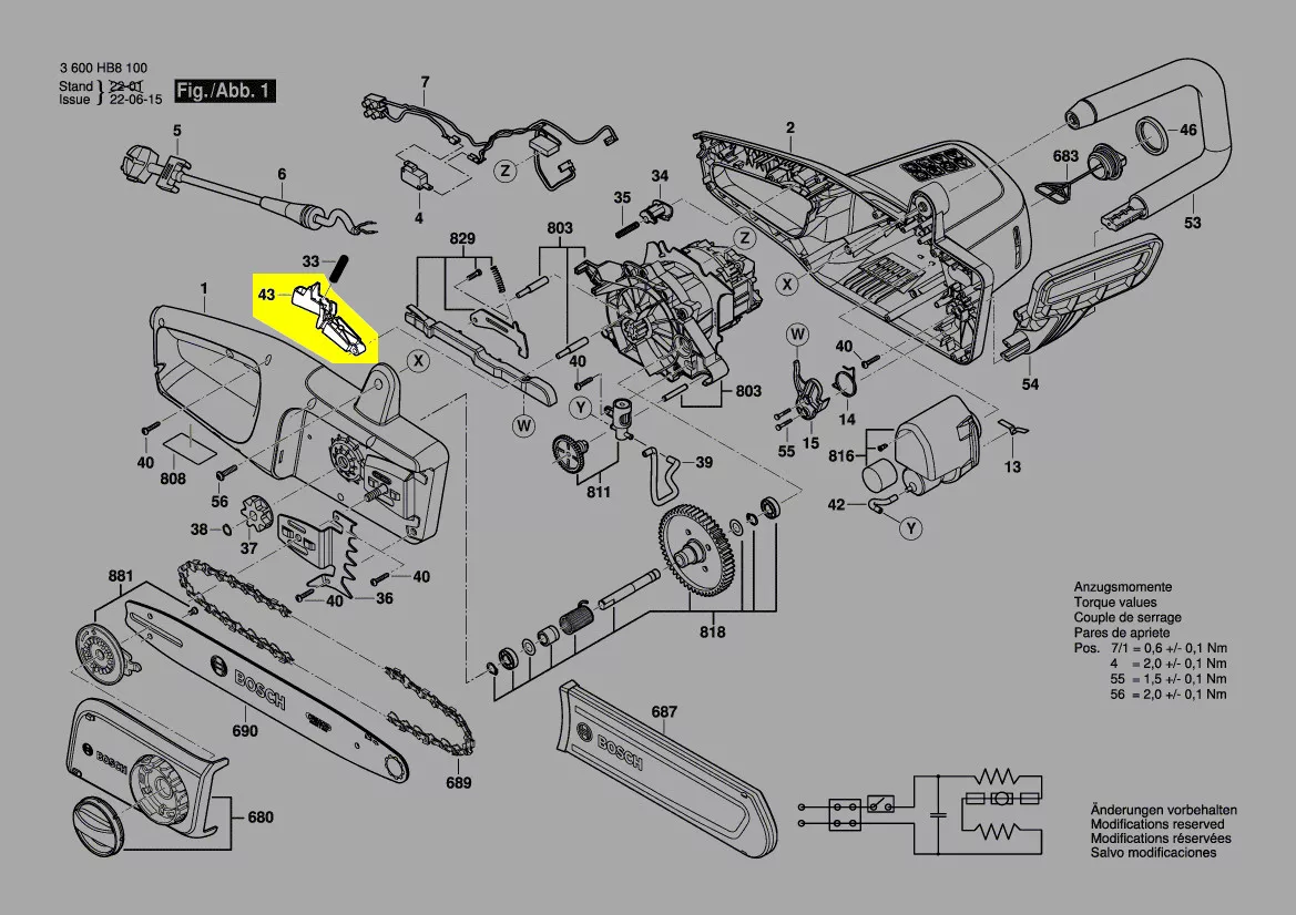 gachette réf. 1 600 A01 5DS Bosch